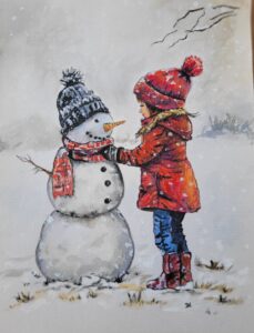 tekening sneeuwpop